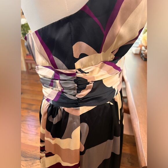 Trina Turk Silk Halter Maxi Dress 8 Multicolor Abstract Print Nordstrom NWT - Picture 7 of 14